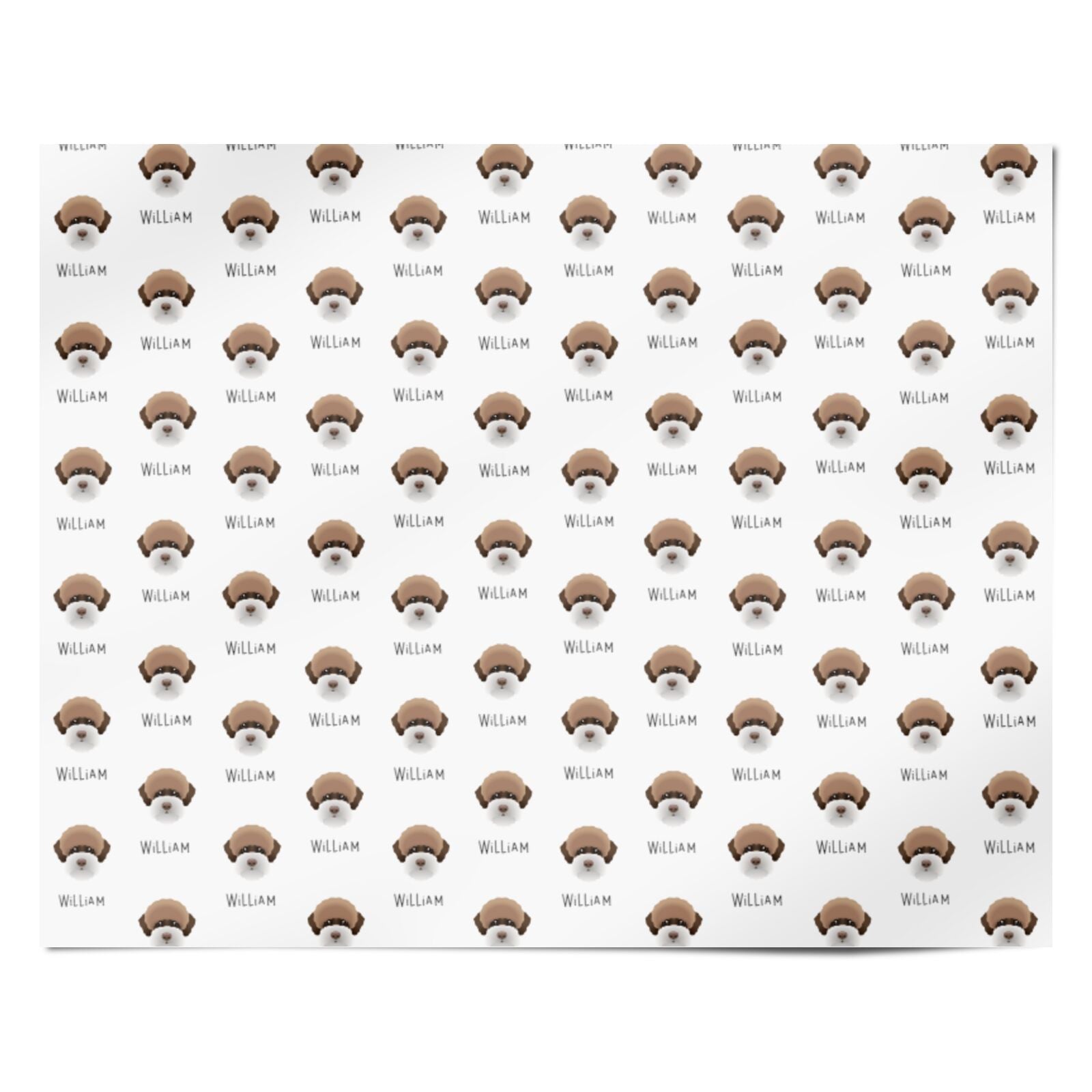 Lagotto Romagnolo Icon with Name Personalised Wrapping Paper Alternative
