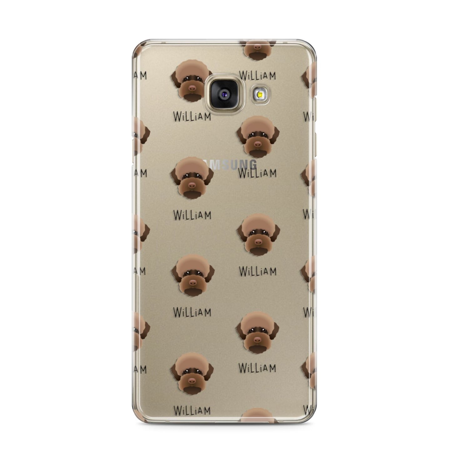 Lagotto Romagnolo Icon with Name Samsung Galaxy A3 2016 Case on gold phone