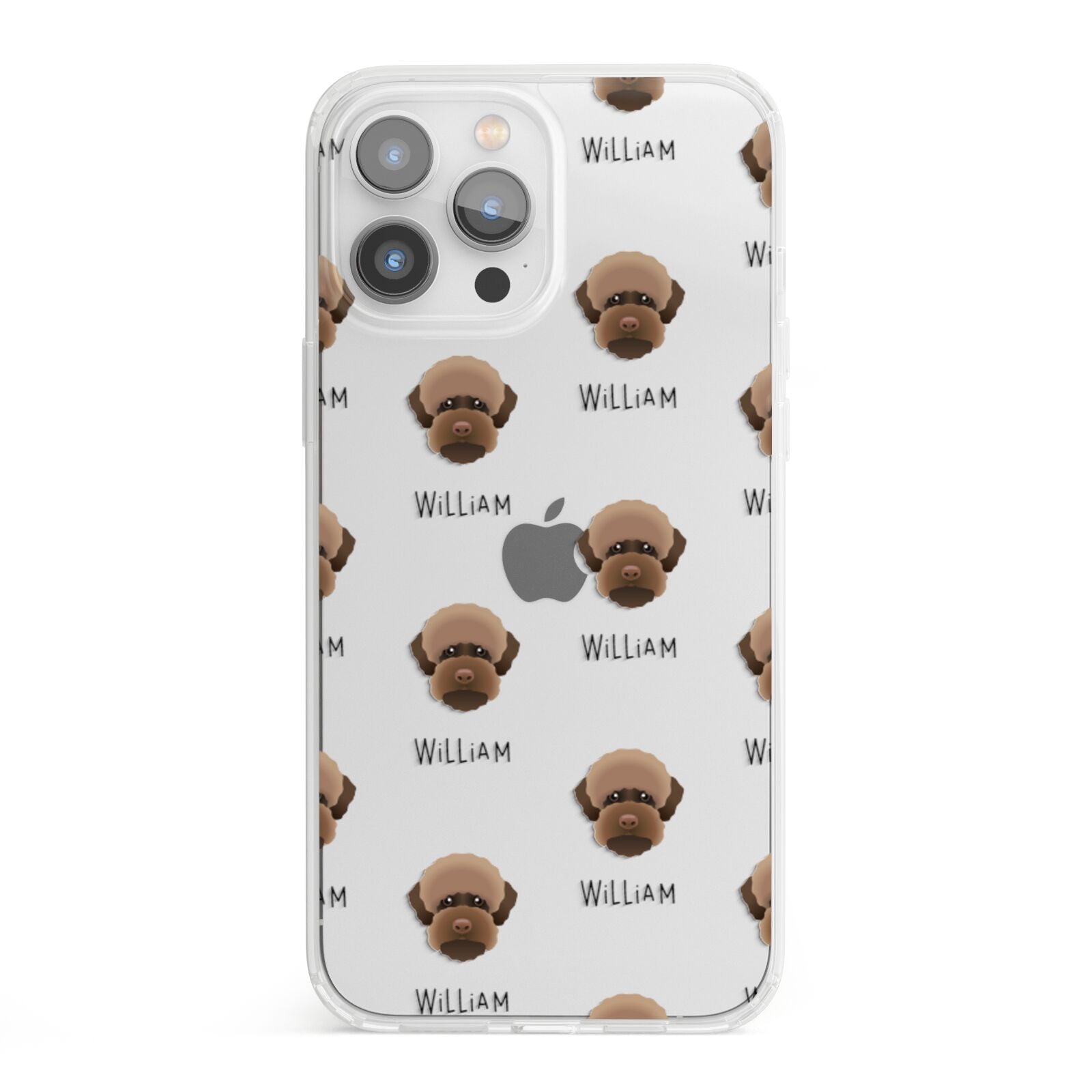 Lagotto Romagnolo Icon with Name iPhone 13 Pro Max Clear Bumper Case