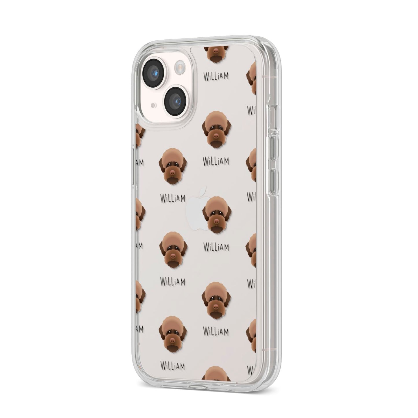 Lagotto Romagnolo Icon with Name iPhone 14 Clear Tough Case Starlight Angled Image