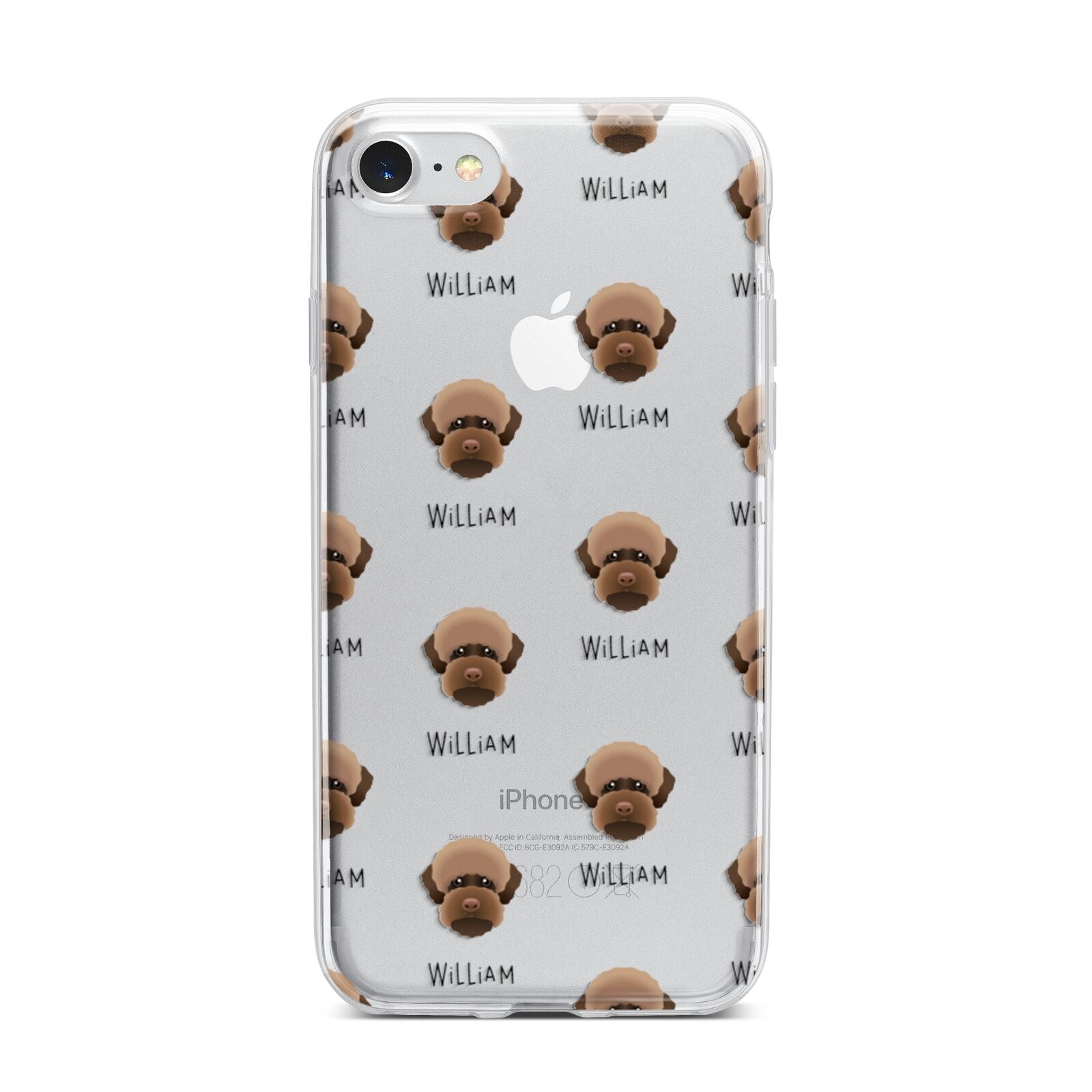 Lagotto Romagnolo Icon with Name iPhone 7 Bumper Case on Silver iPhone