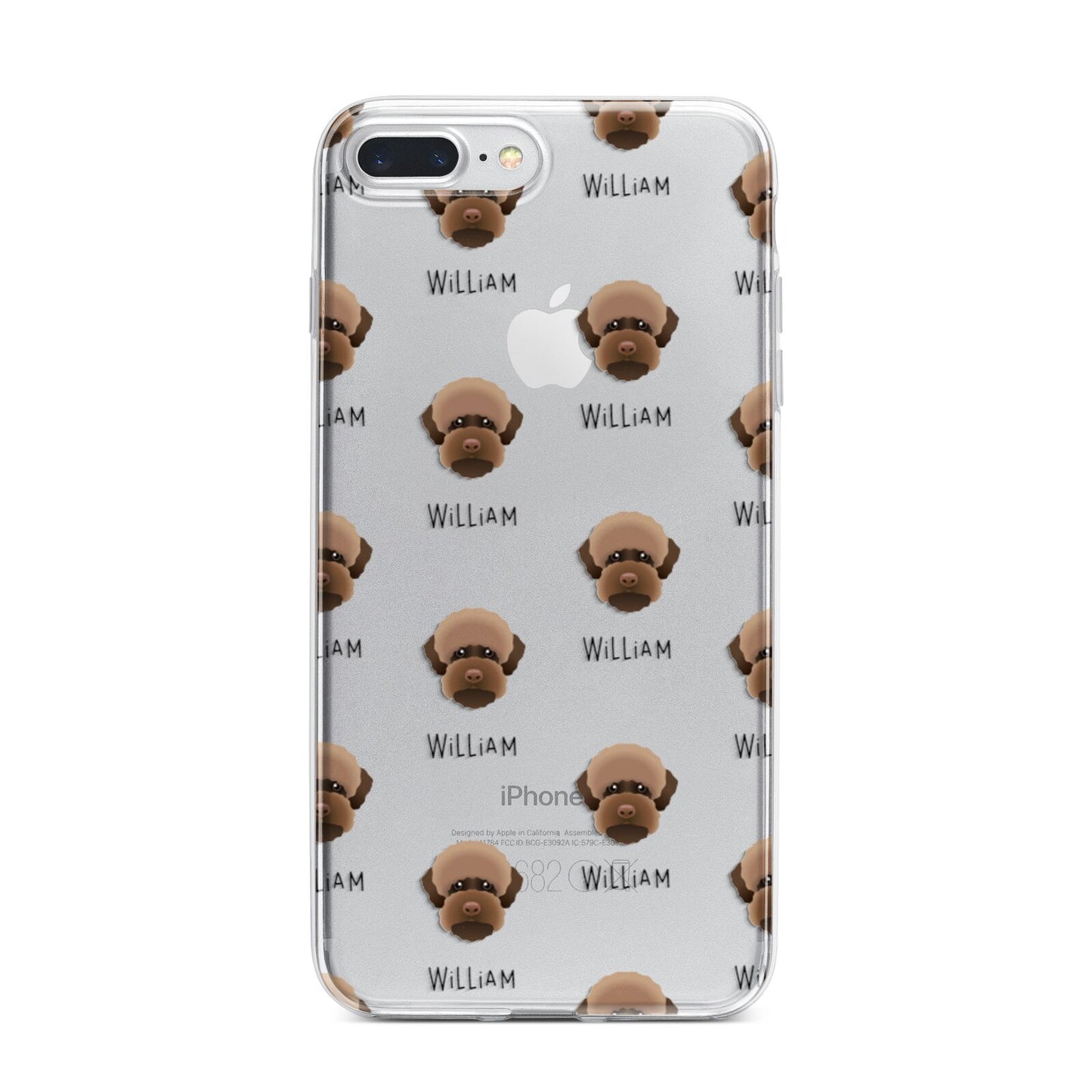 Lagotto Romagnolo Icon with Name iPhone 7 Plus Bumper Case on Silver iPhone