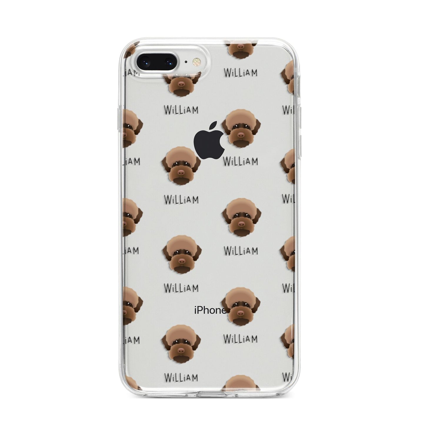 Lagotto Romagnolo Icon with Name iPhone 8 Plus Bumper Case on Silver iPhone