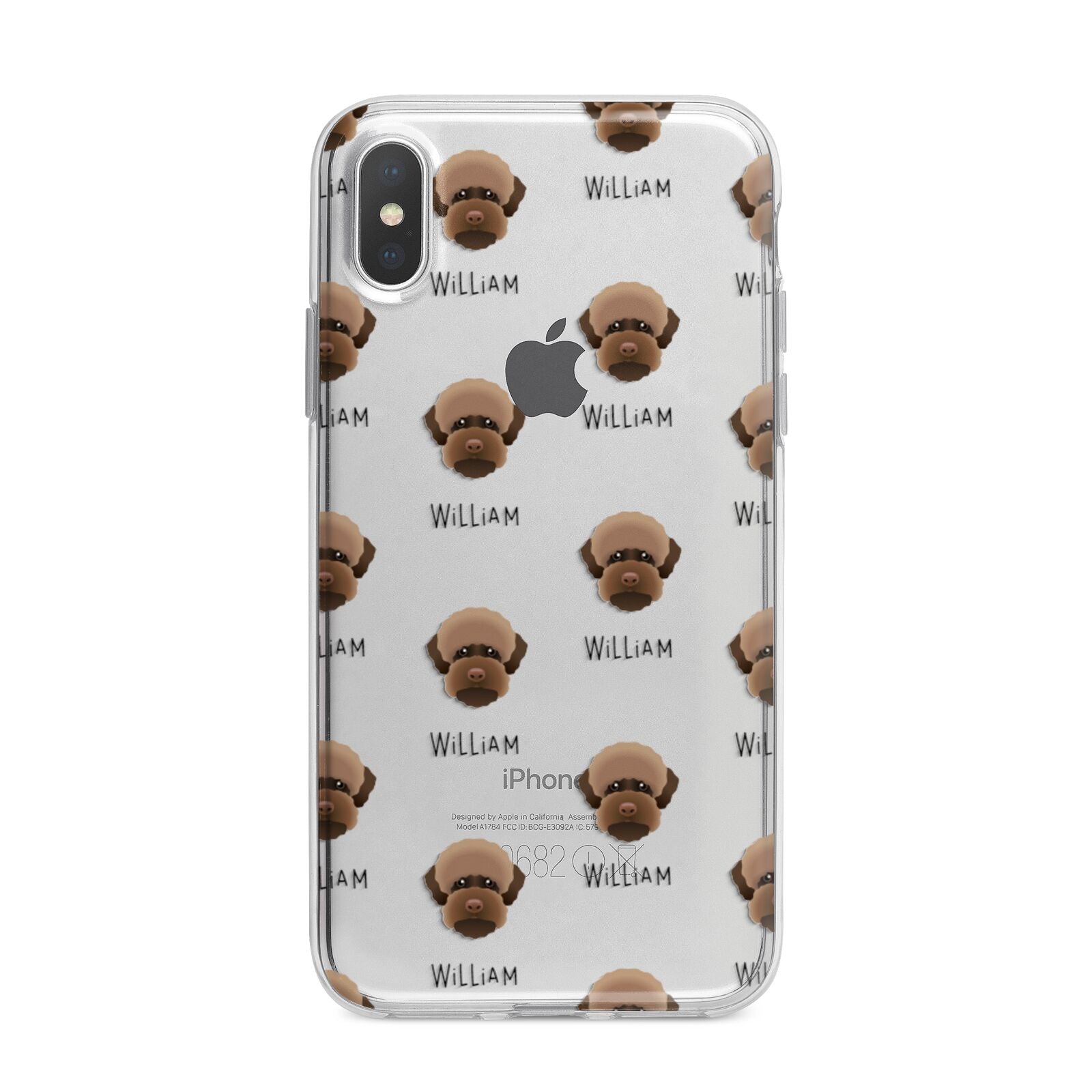 Lagotto Romagnolo Icon with Name iPhone X Bumper Case on Silver iPhone Alternative Image 1
