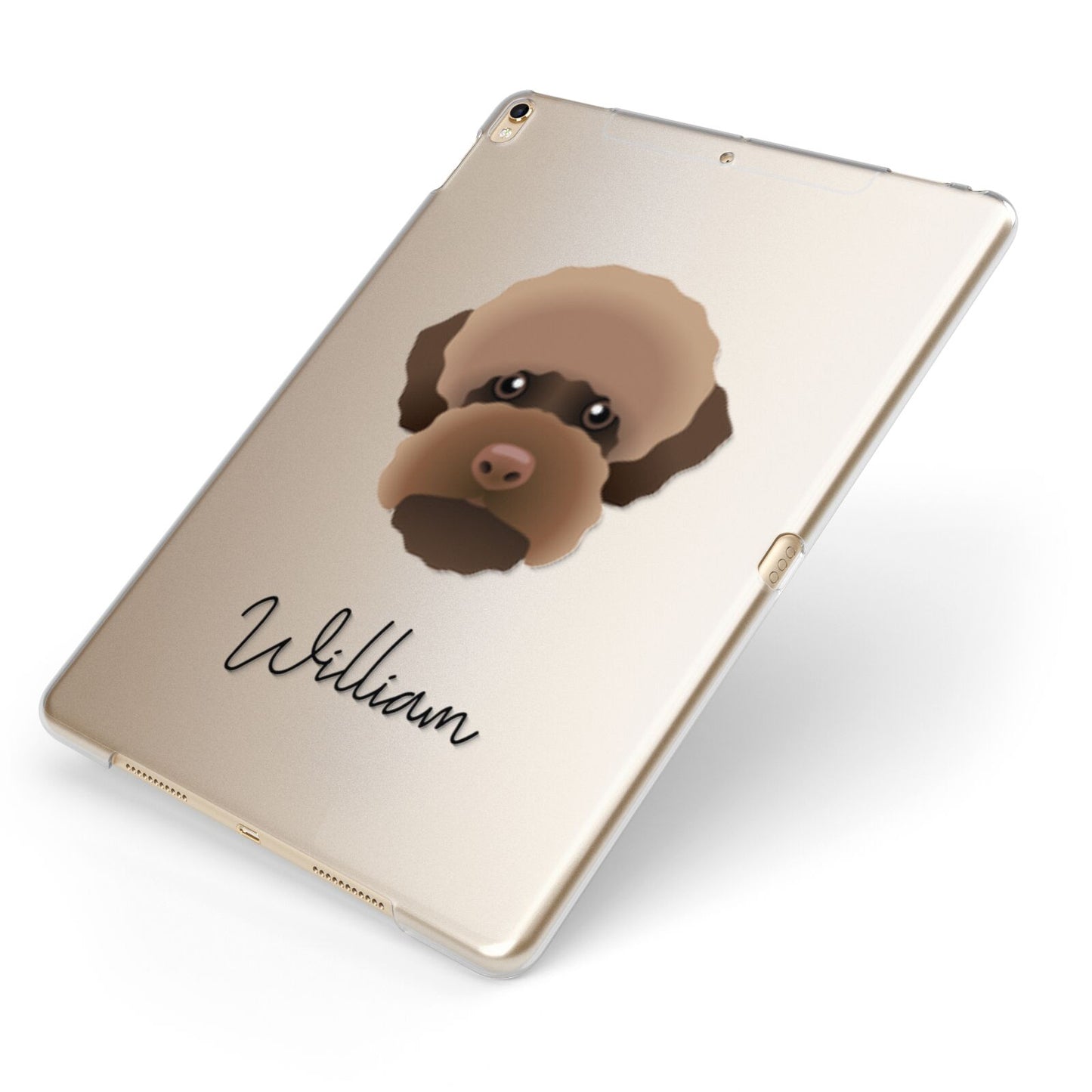 Lagotto Romagnolo Personalised Apple iPad Case on Gold iPad Side View