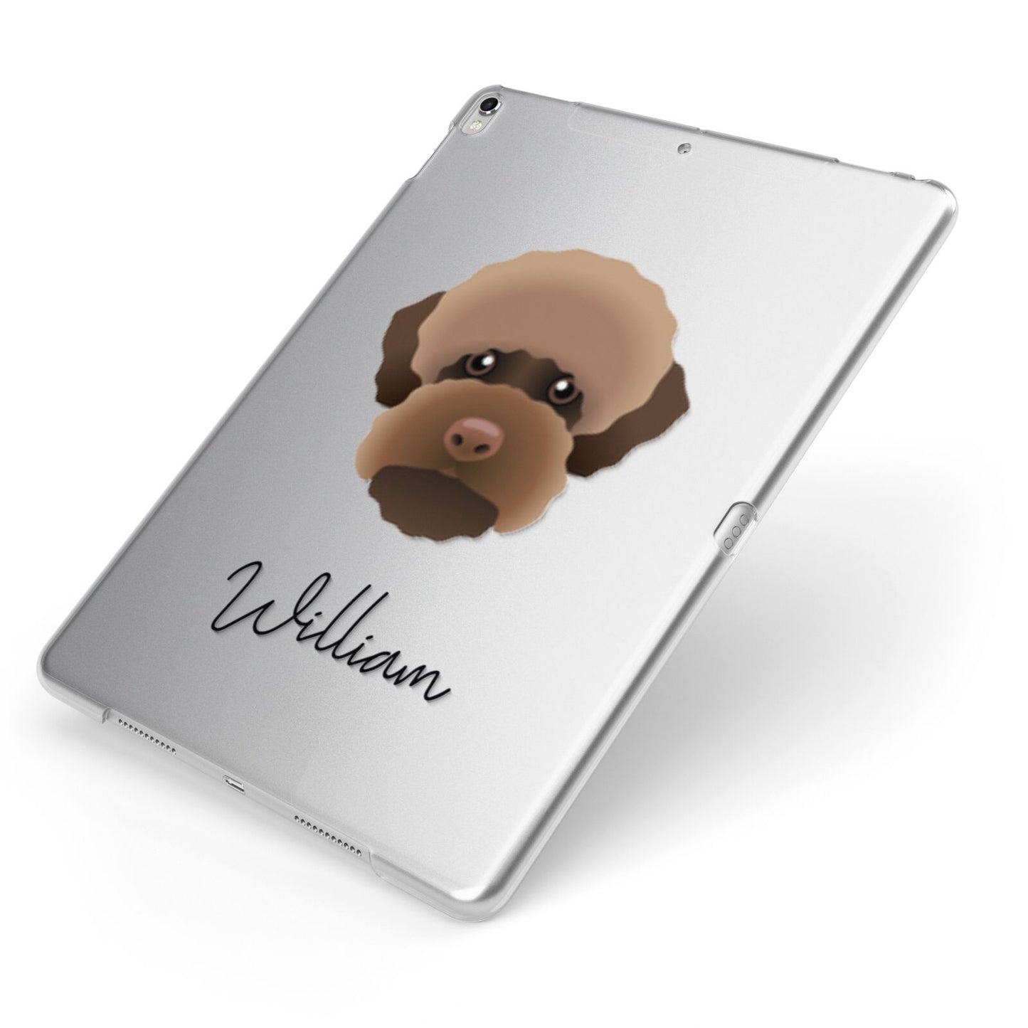 Lagotto Romagnolo Personalised Apple iPad Case on Silver iPad Side View