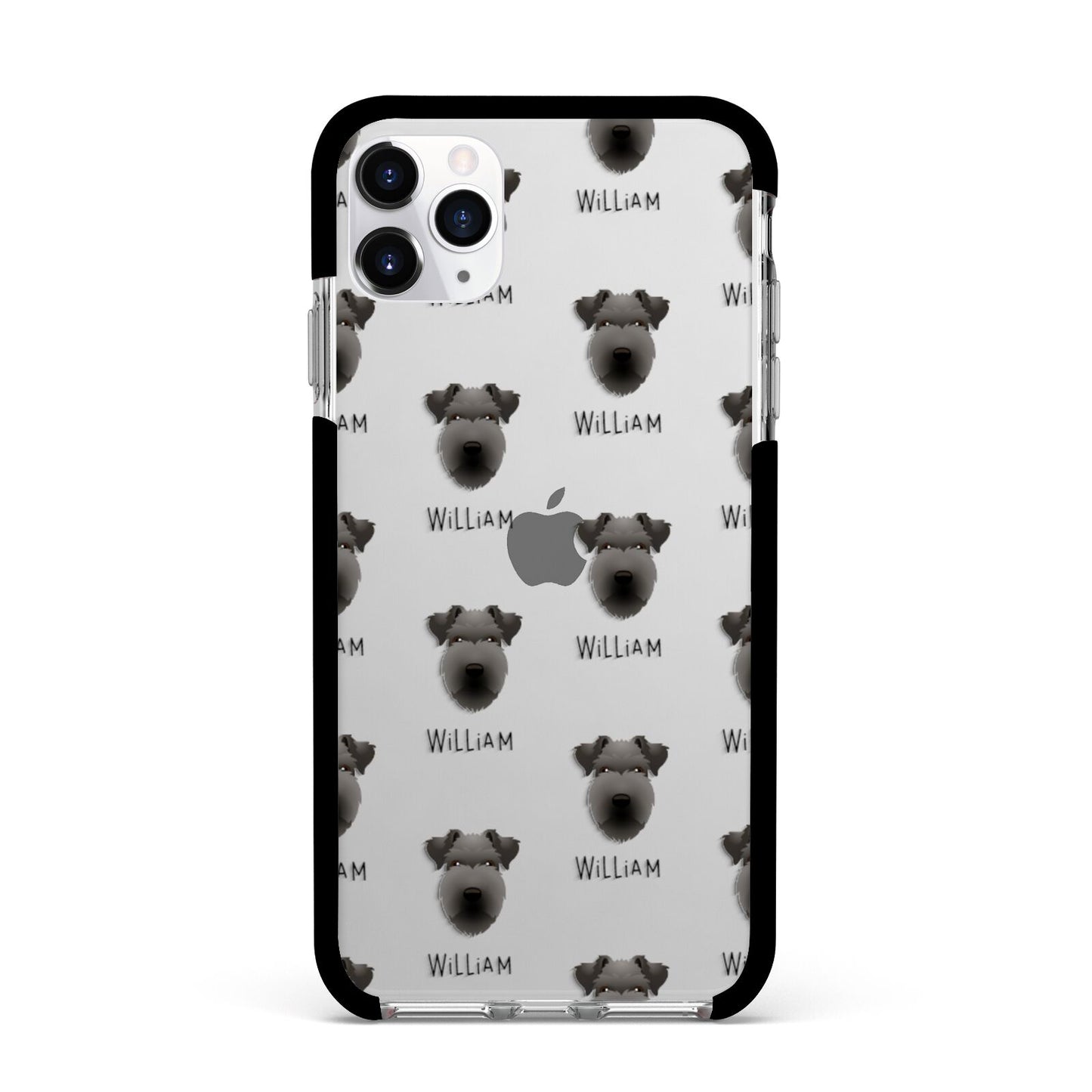 Lakeland Terrier Icon with Name Apple iPhone 11 Pro Max in Silver with Black Impact Case