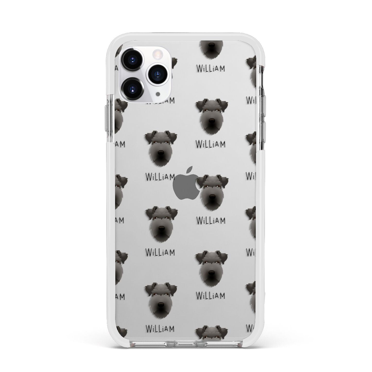 Lakeland Terrier Icon with Name Apple iPhone 11 Pro Max in Silver with White Impact Case