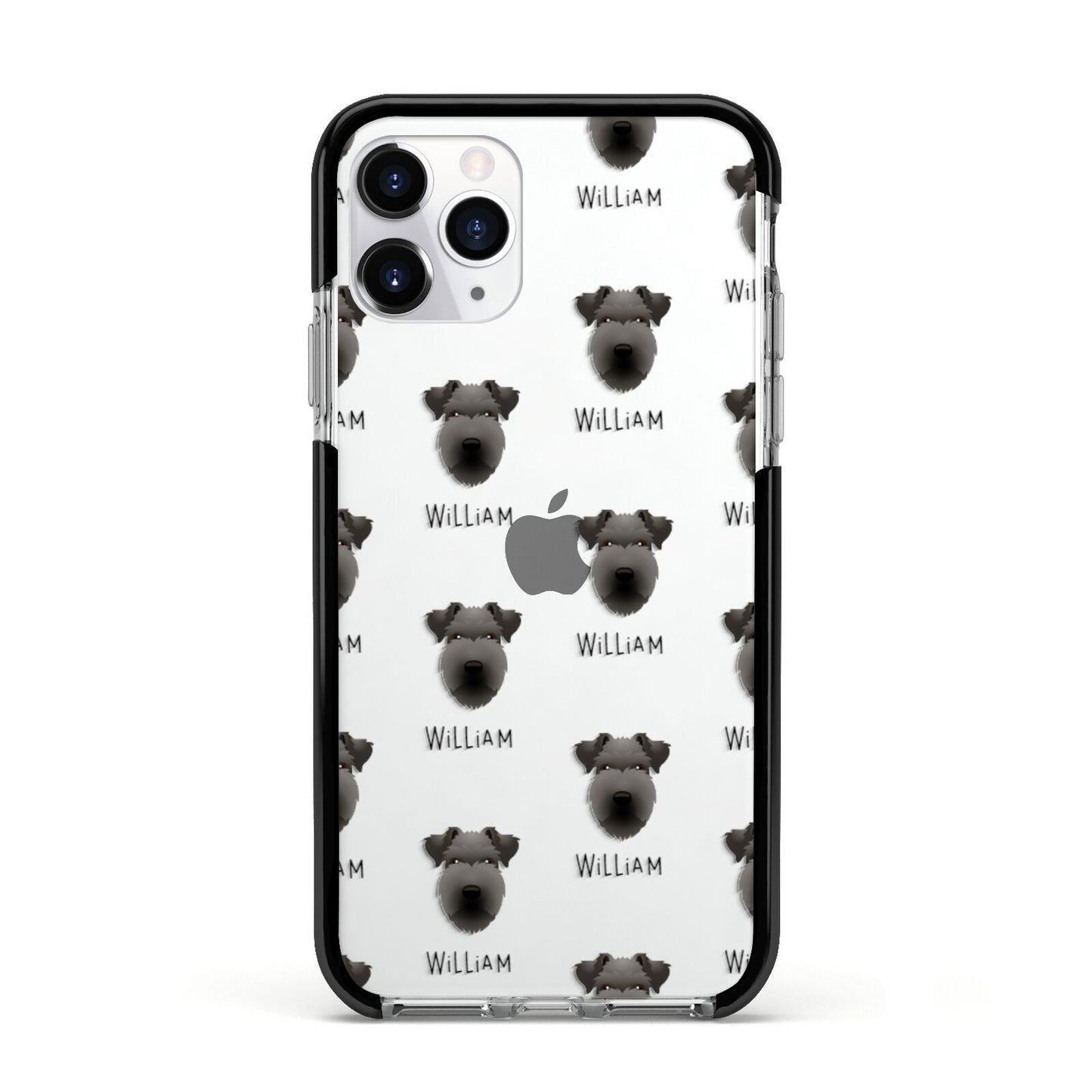 Lakeland Terrier Icon with Name Apple iPhone 11 Pro in Silver with Black Impact Case