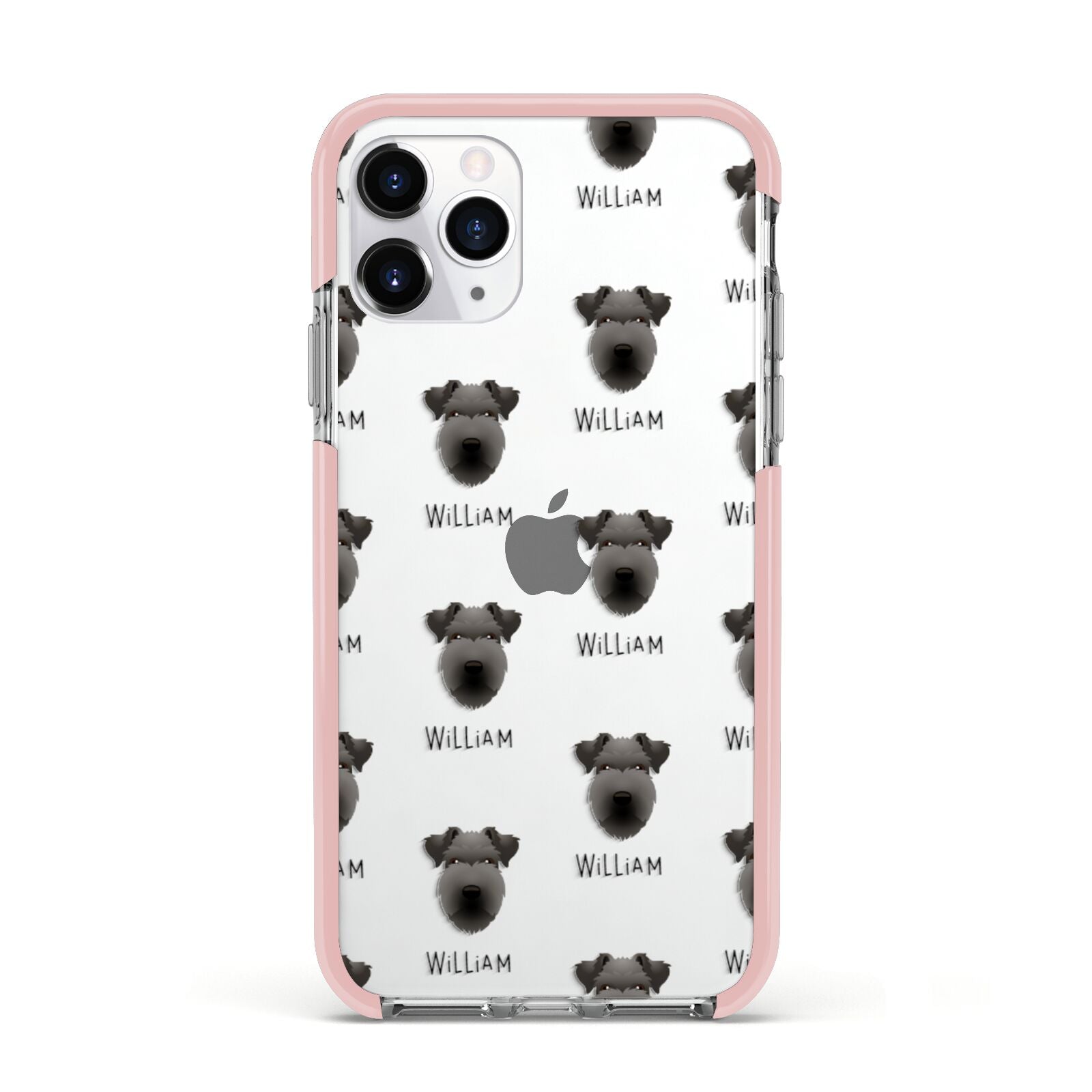 Lakeland Terrier Icon with Name Apple iPhone 11 Pro in Silver with Pink Impact Case