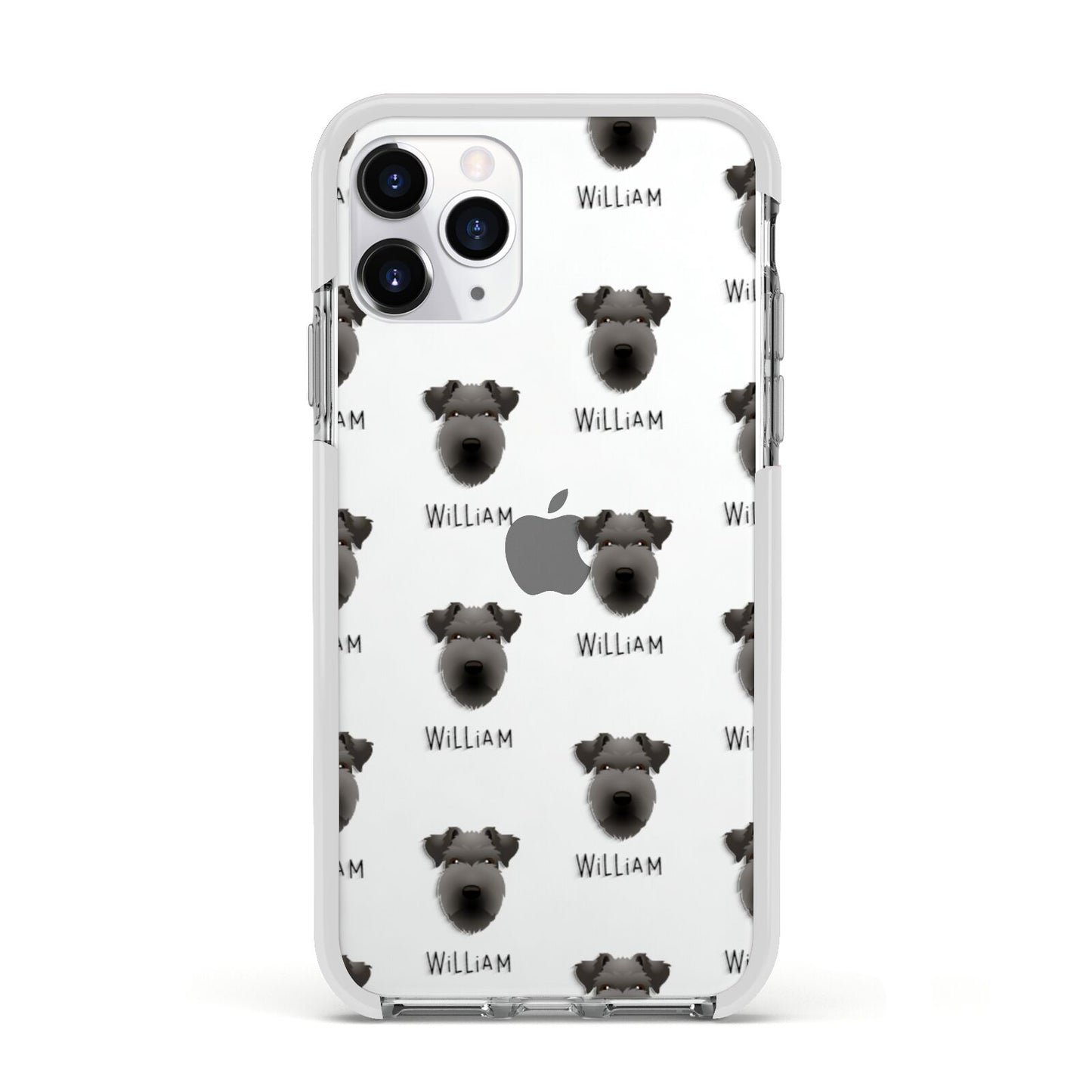 Lakeland Terrier Icon with Name Apple iPhone 11 Pro in Silver with White Impact Case