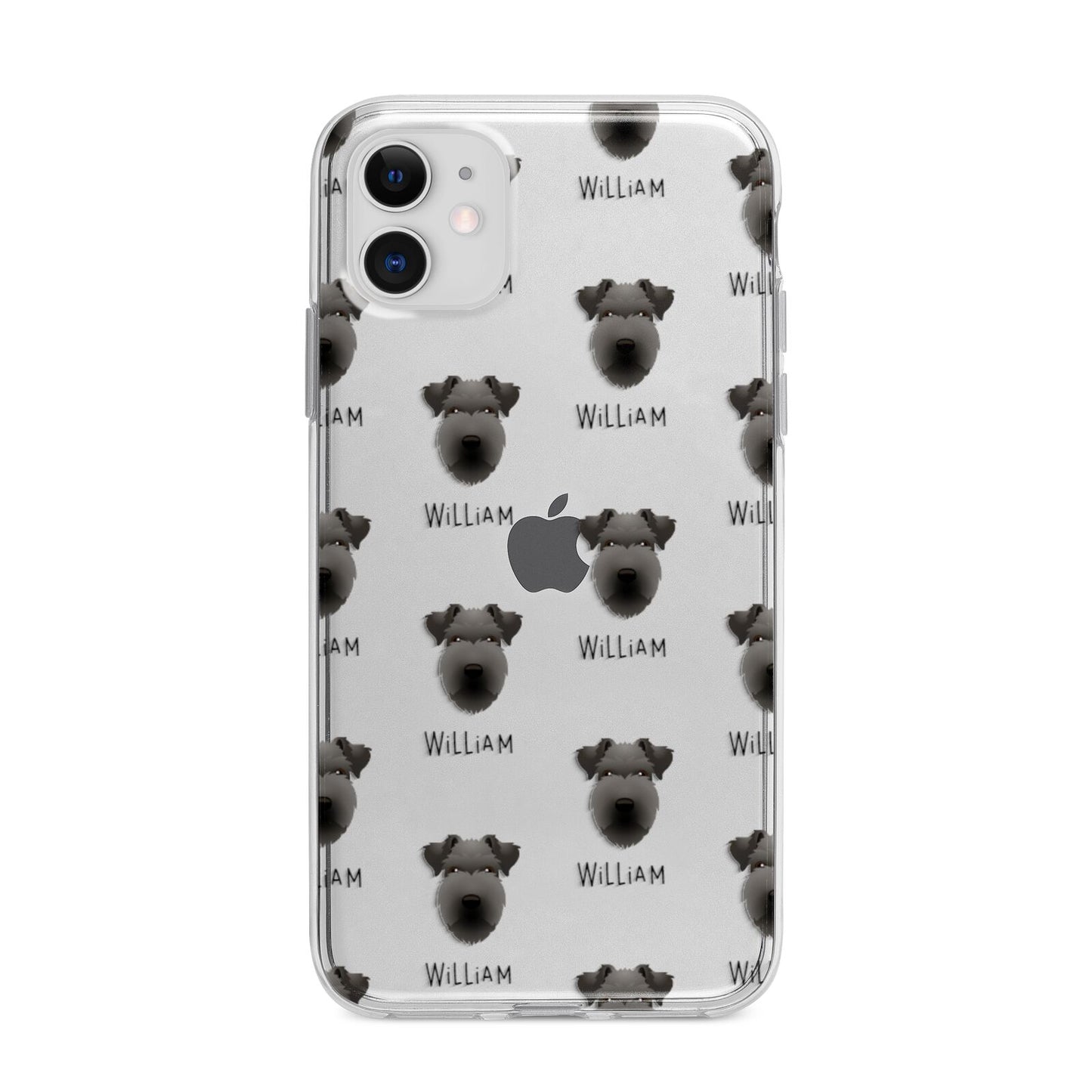 Lakeland Terrier Icon with Name Apple iPhone 11 in White with Bumper Case