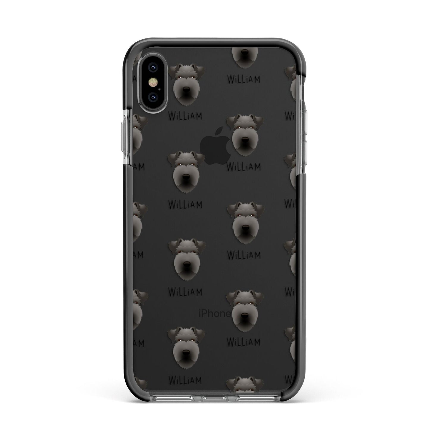 Lakeland Terrier Icon with Name Apple iPhone Xs Max Impact Case Black Edge on Black Phone