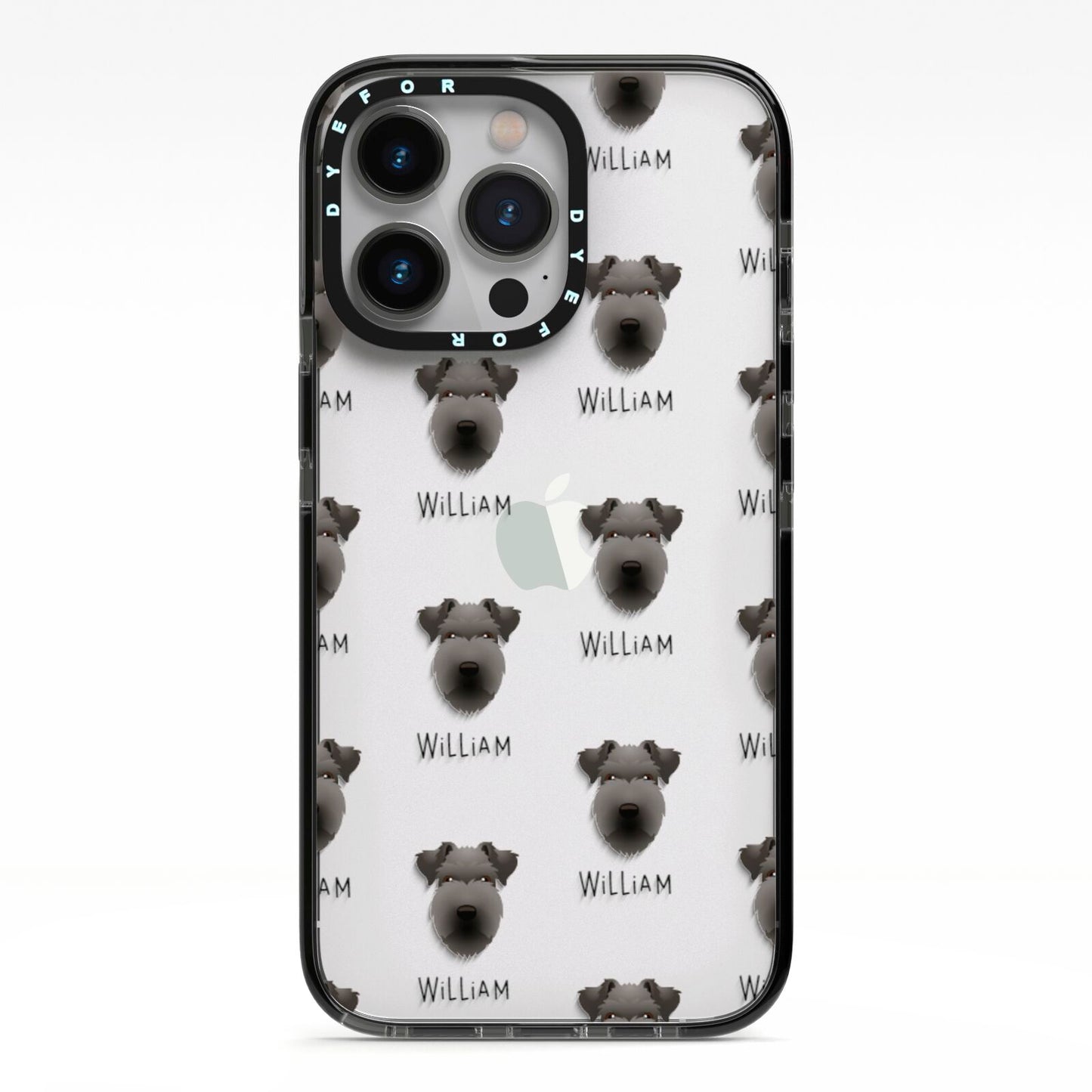 Lakeland Terrier Icon with Name iPhone 13 Pro Black Impact Case on Silver phone