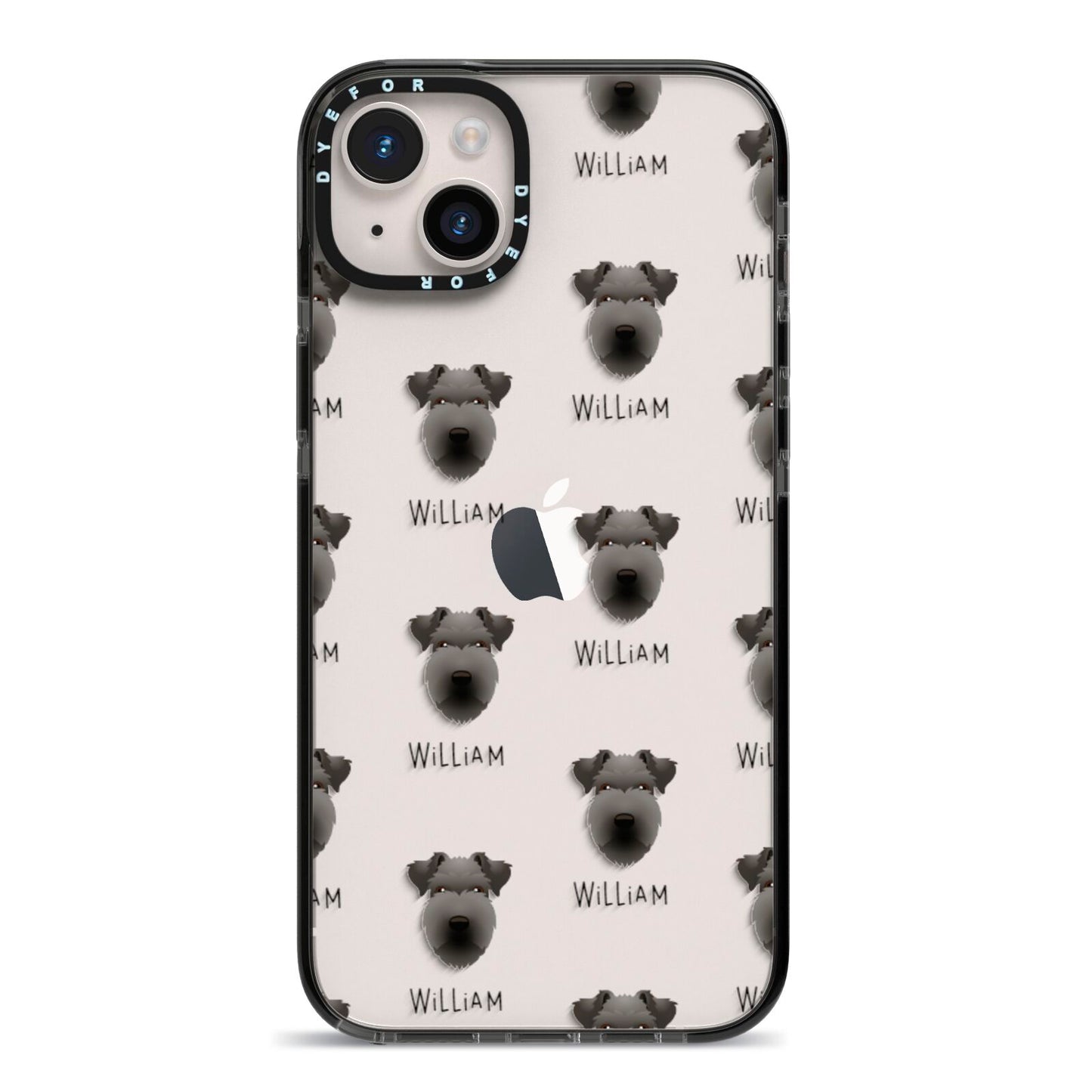 Lakeland Terrier Icon with Name iPhone 14 Plus Black Impact Case on Silver phone