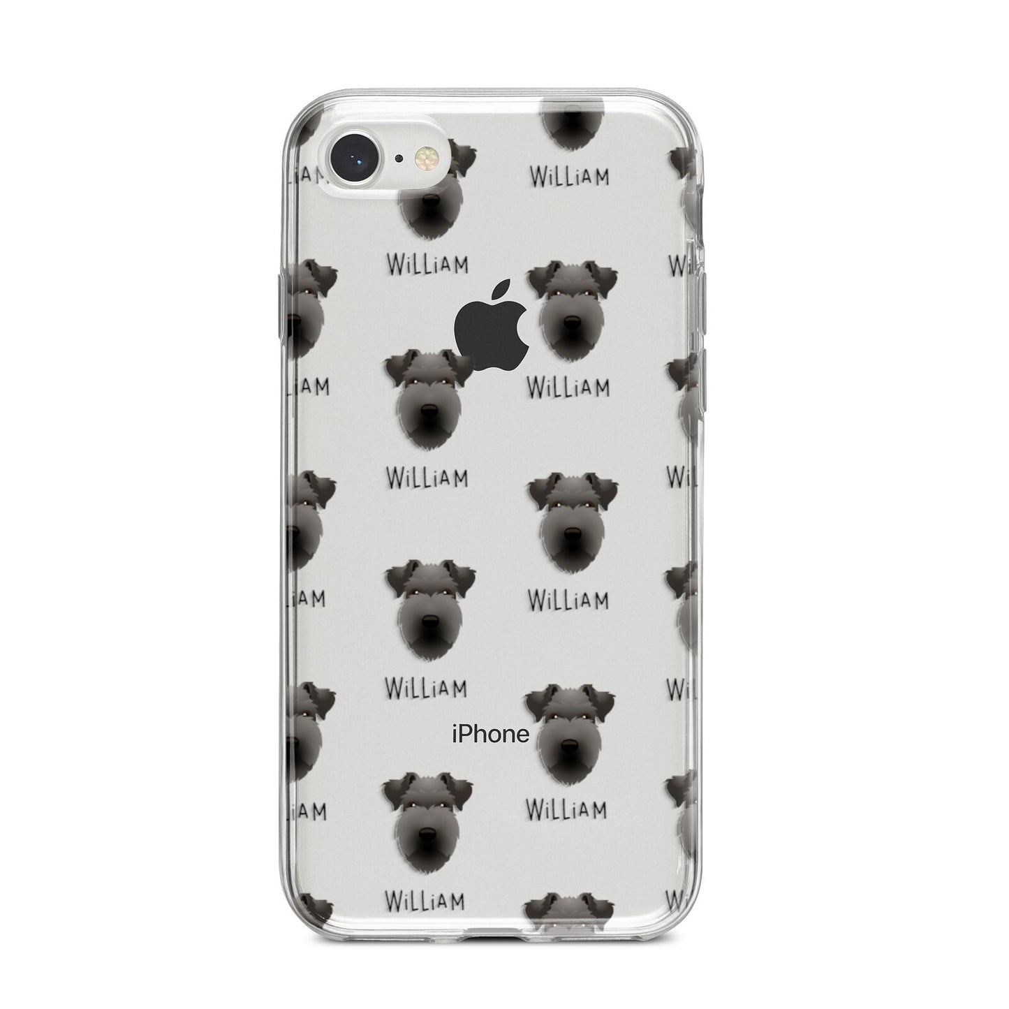 Lakeland Terrier Icon with Name iPhone 8 Bumper Case on Silver iPhone