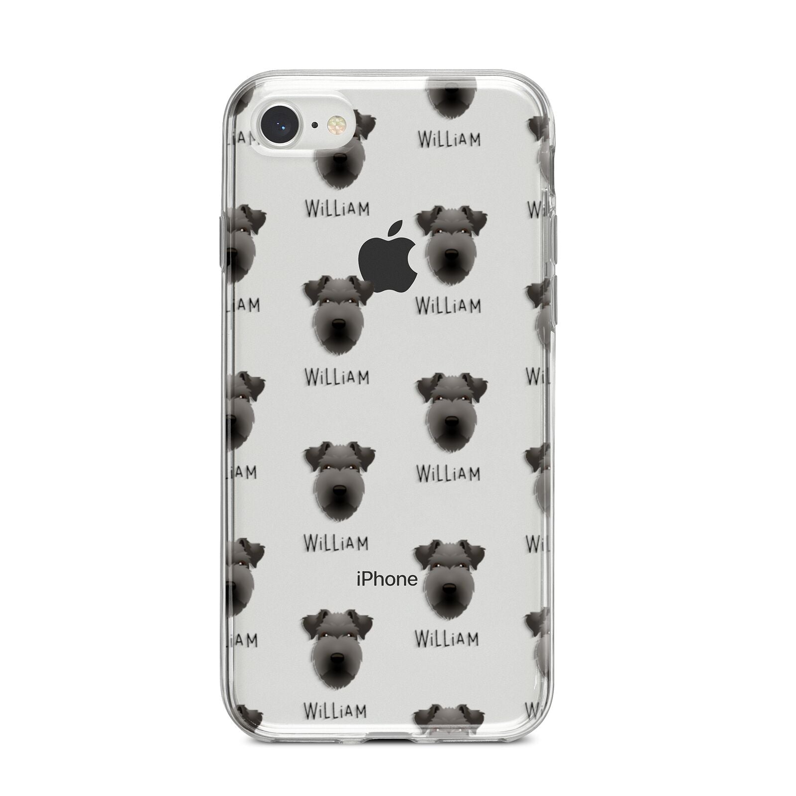 Lakeland Terrier Icon with Name iPhone 8 Bumper Case on Silver iPhone