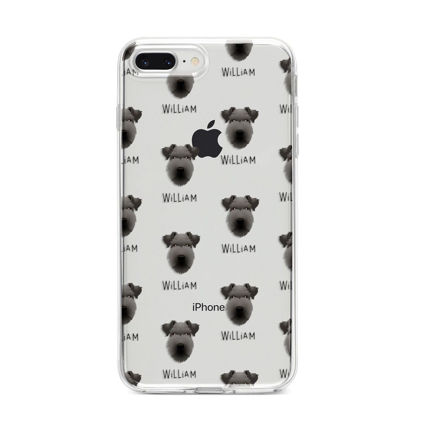 Lakeland Terrier Icon with Name iPhone 8 Plus Bumper Case on Silver iPhone