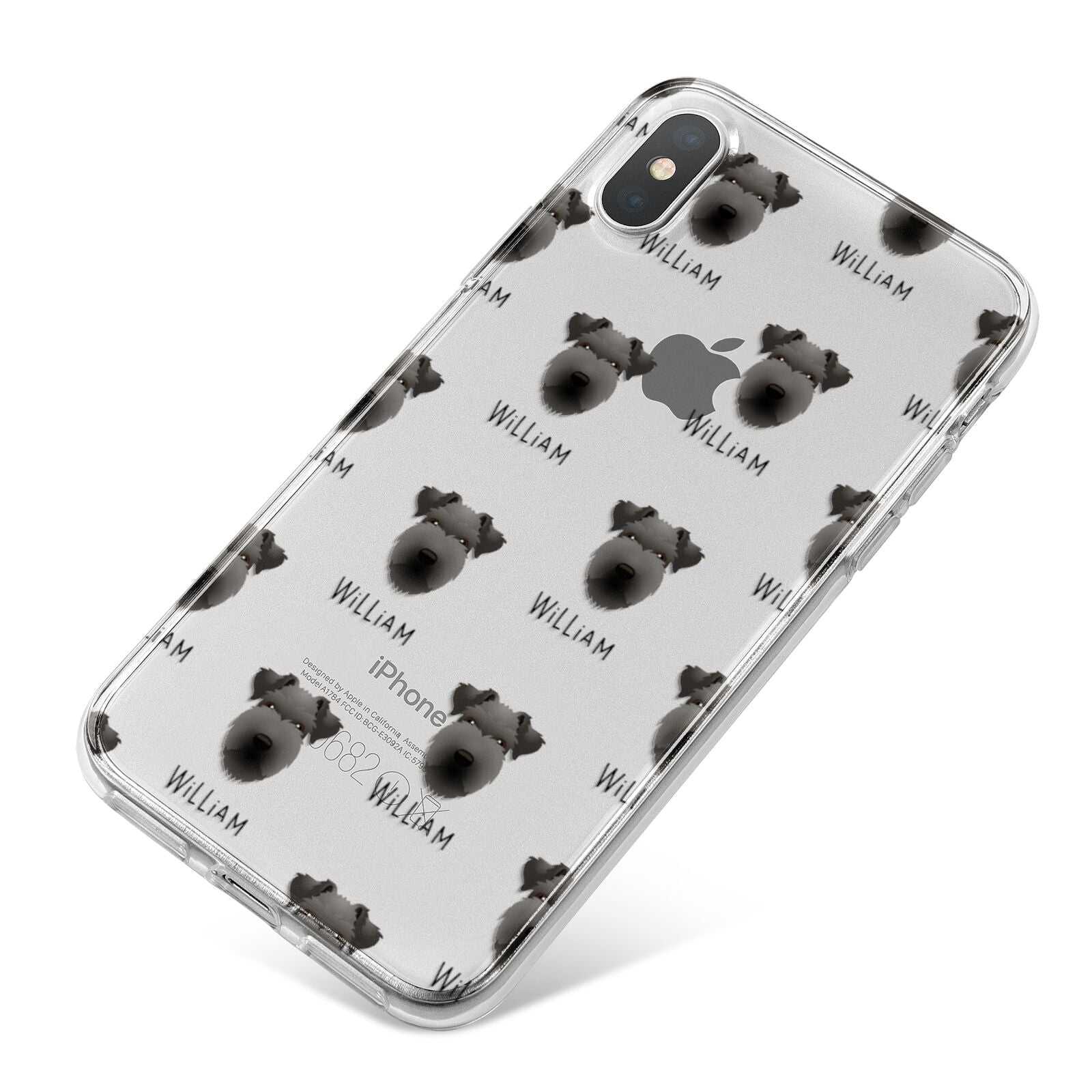 Lakeland Terrier Icon with Name iPhone X Bumper Case on Silver iPhone