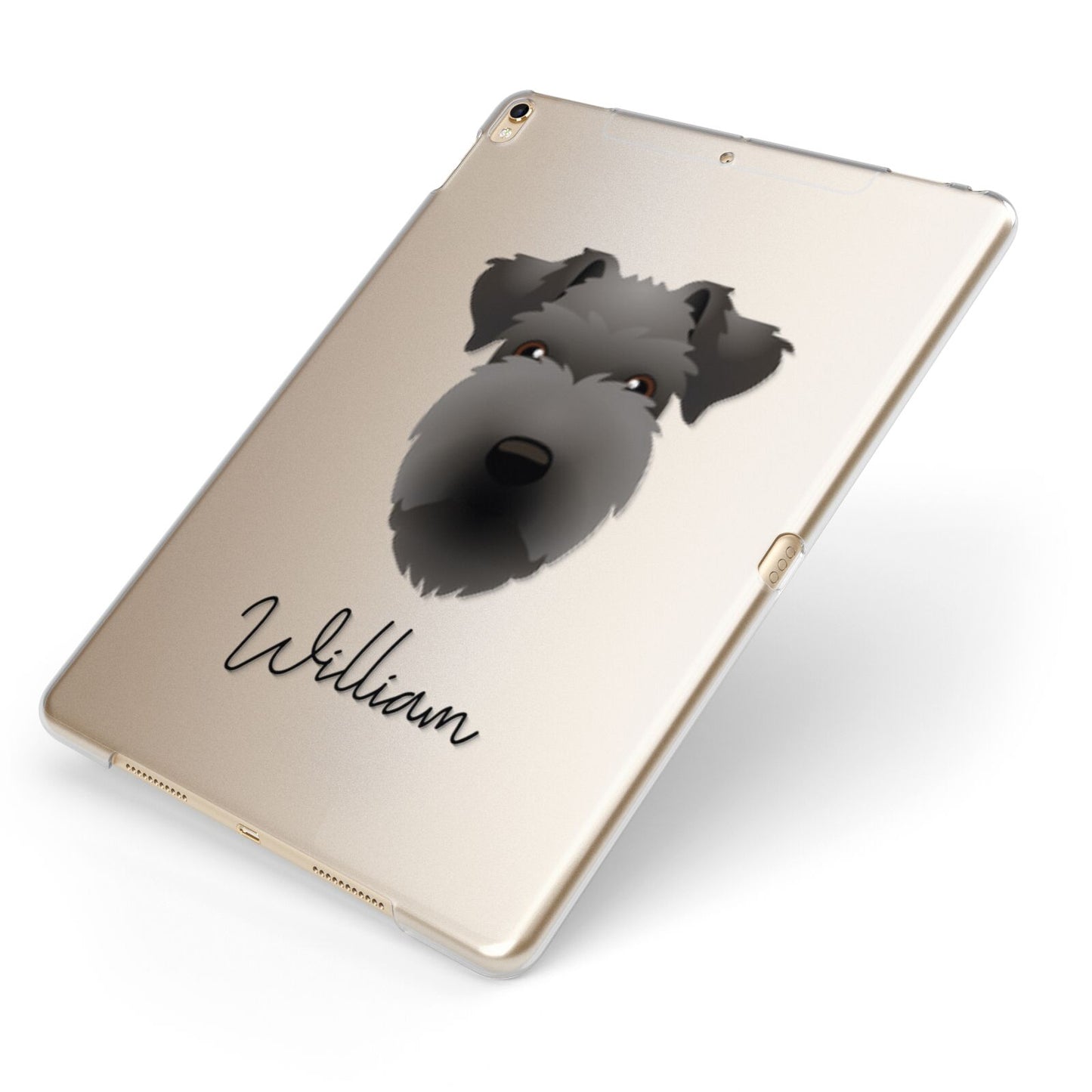 Lakeland Terrier Personalised Apple iPad Case on Gold iPad Side View