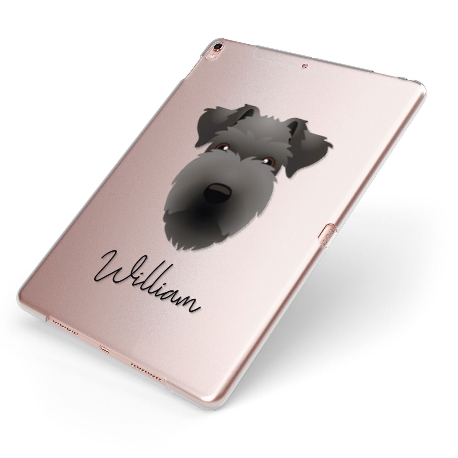 Lakeland Terrier Personalised Apple iPad Case on Rose Gold iPad Side View