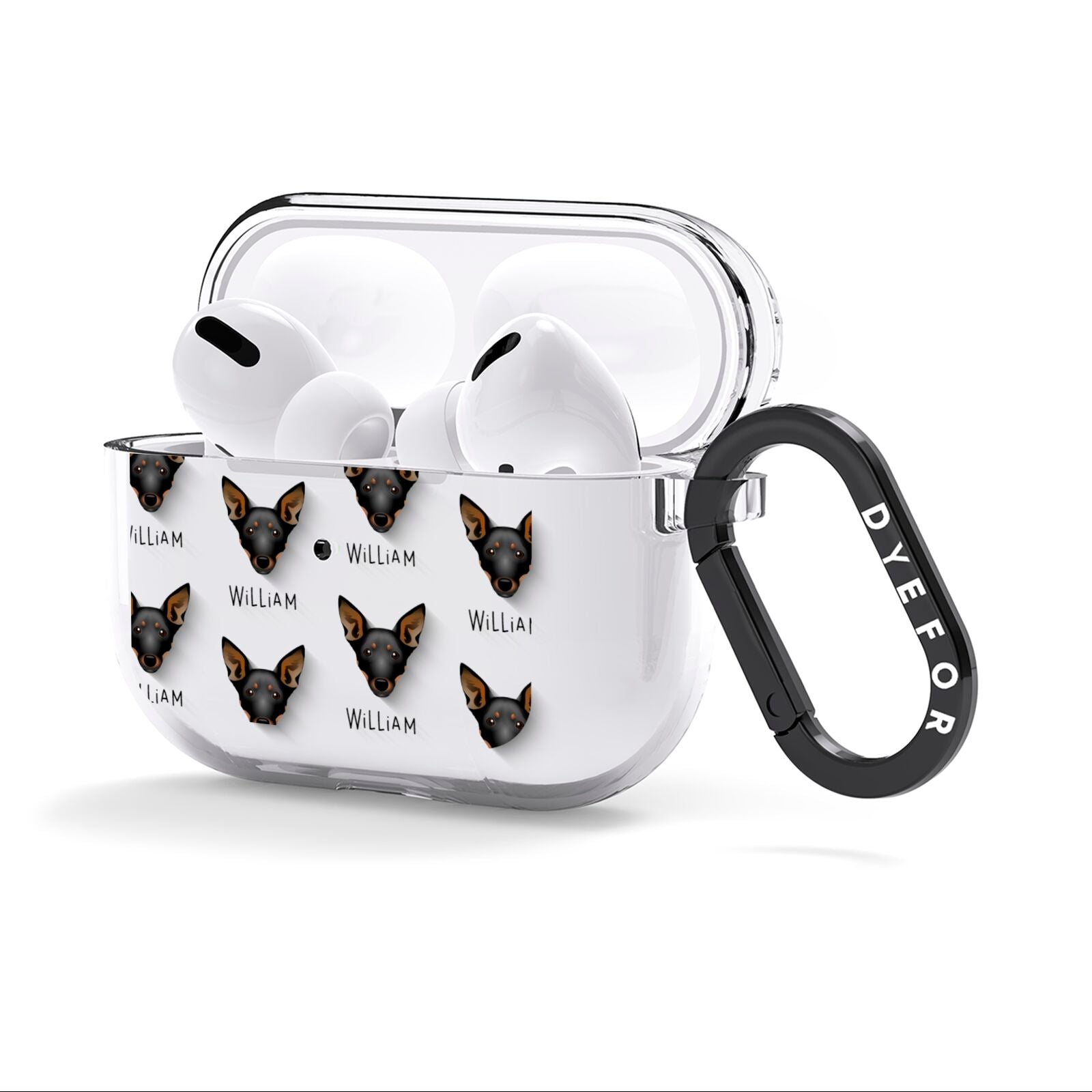 Lancashire Heeler Icon with Name AirPods Clear Case 3rd Gen Side Image