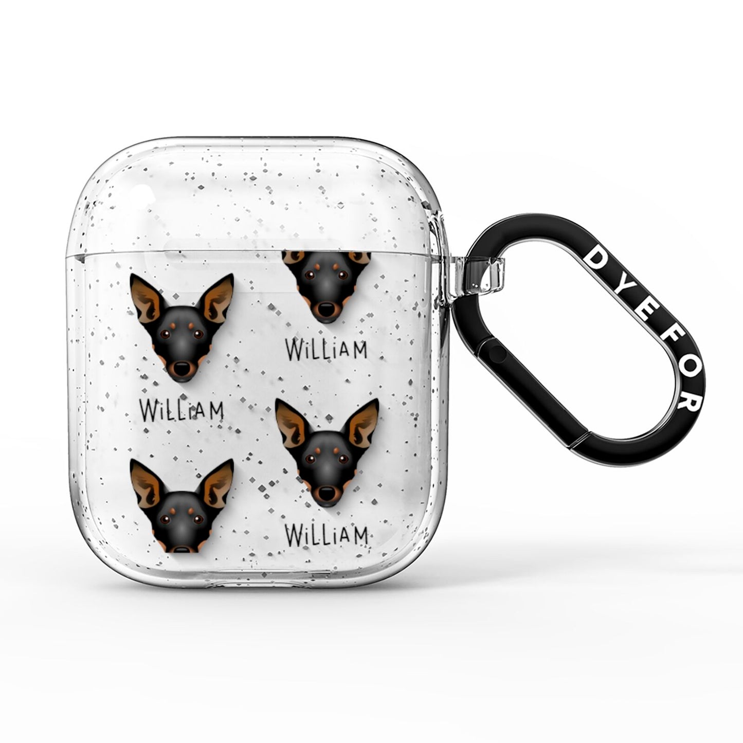 Lancashire Heeler Icon with Name AirPods Glitter Case