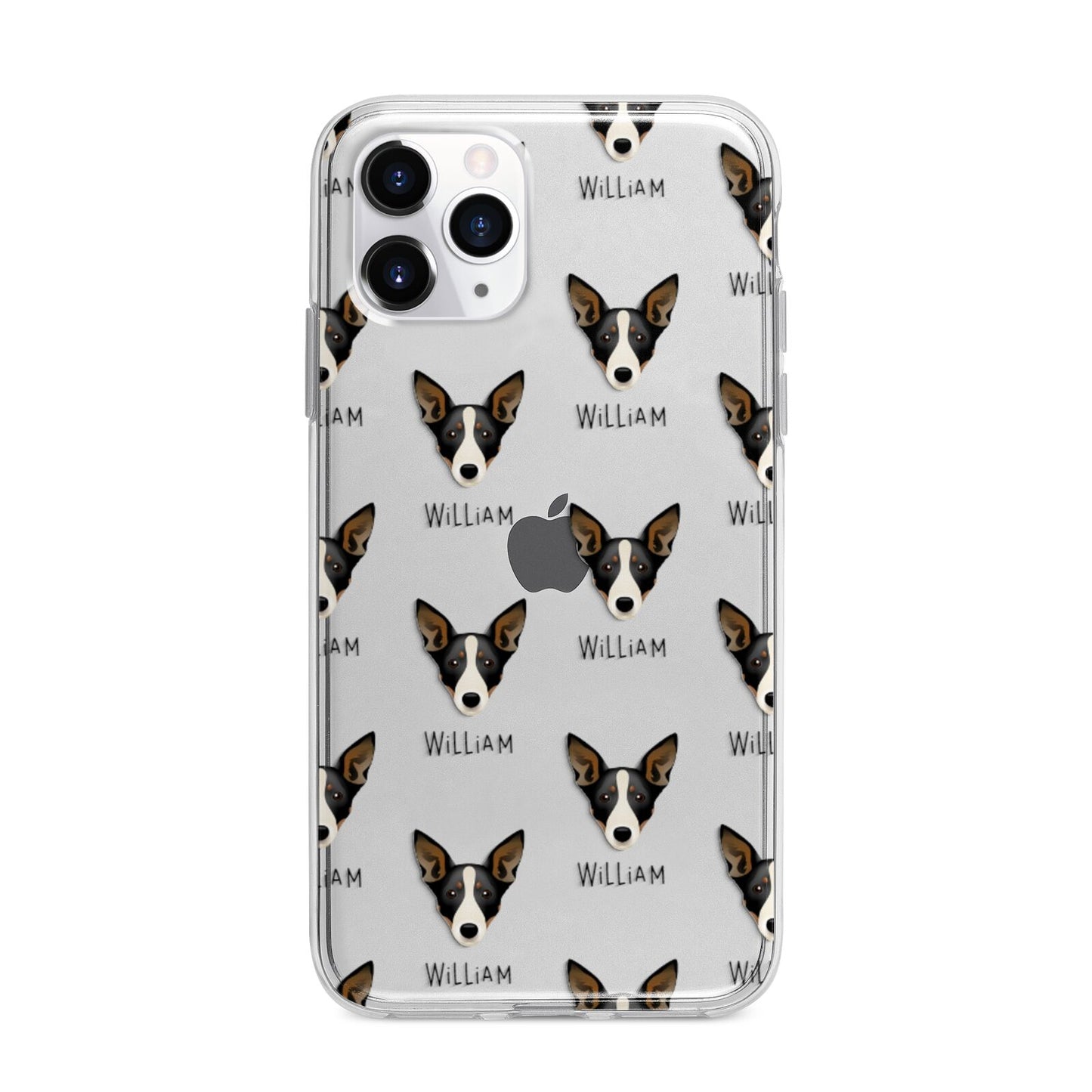 Lancashire Heeler Icon with Name Apple iPhone 11 Pro Max in Silver with Bumper Case