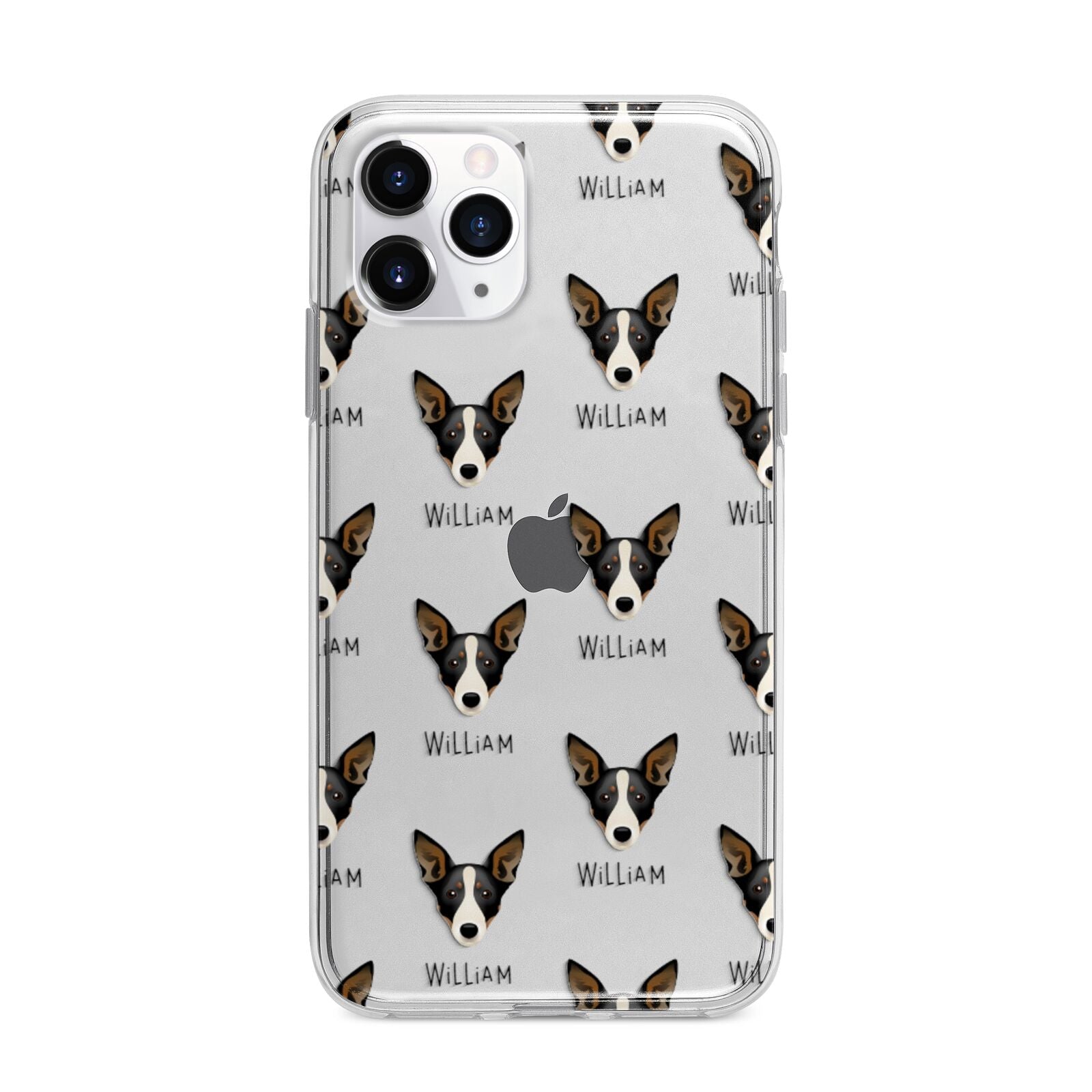 Lancashire Heeler Icon with Name Apple iPhone 11 Pro in Silver with Bumper Case