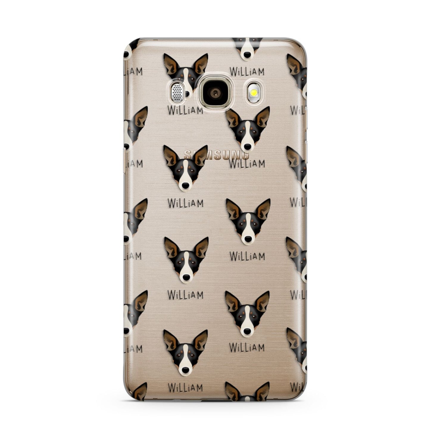 Lancashire Heeler Icon with Name Samsung Galaxy J7 2016 Case on gold phone