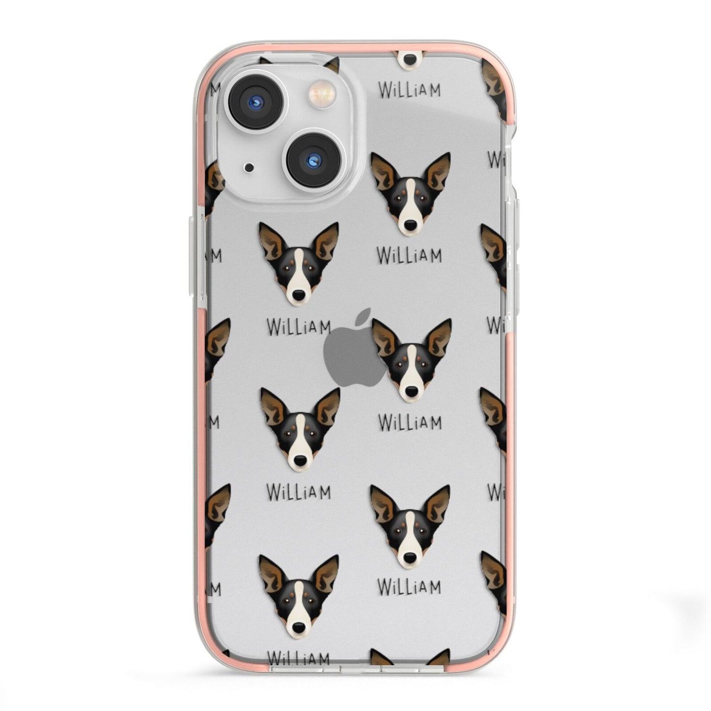 Lancashire Heeler Icon with Name iPhone 13 Mini TPU Impact Case with Pink Edges