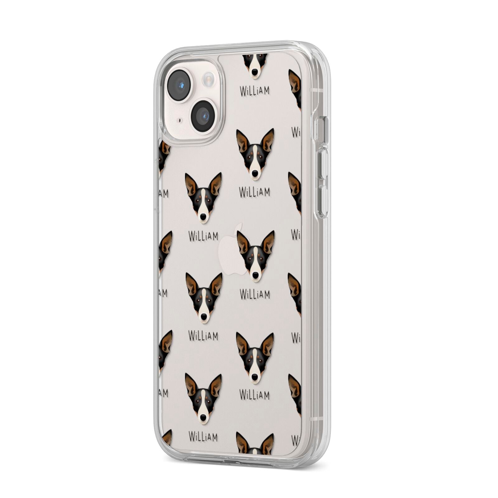 Lancashire Heeler Icon with Name iPhone 14 Plus Clear Tough Case Starlight Angled Image