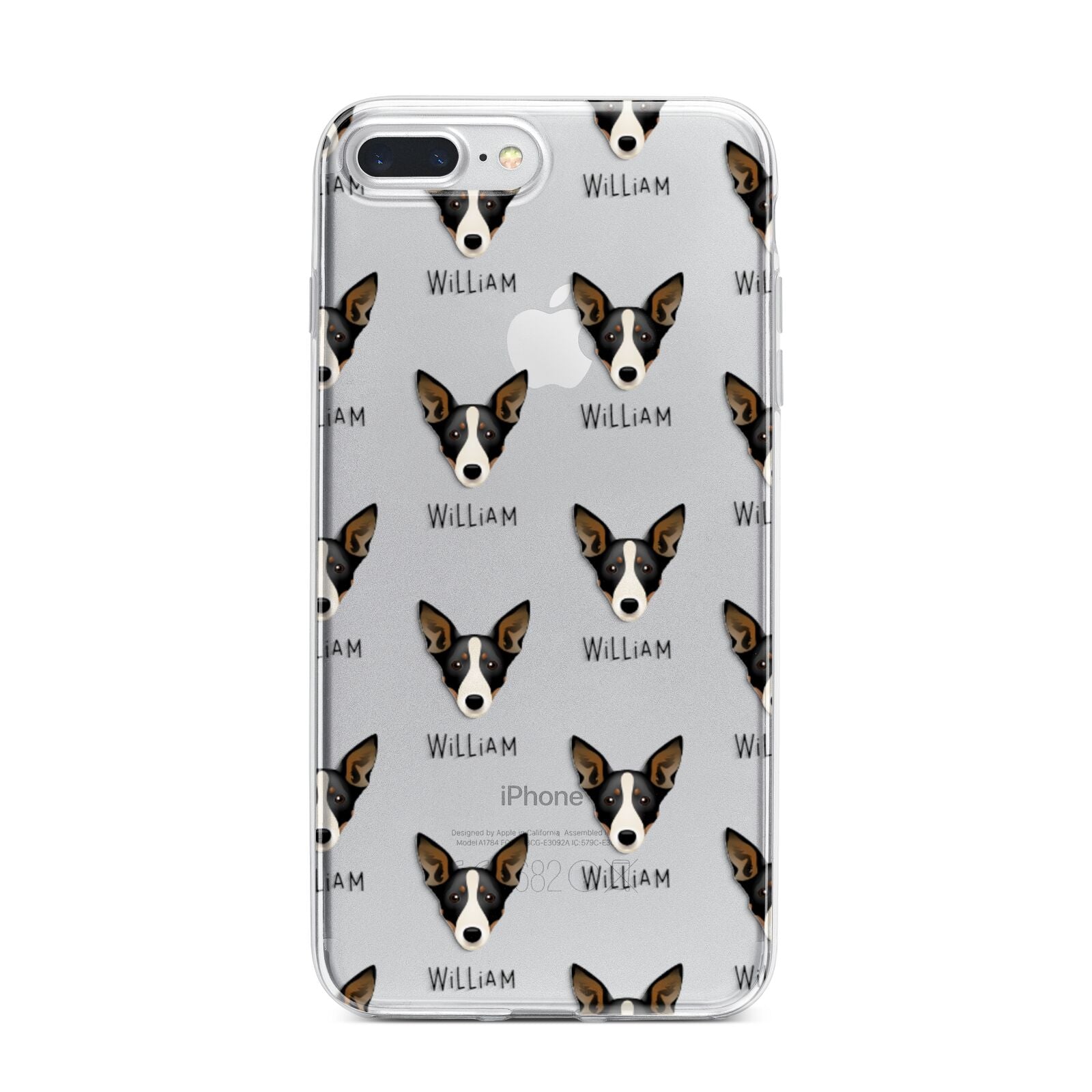 Lancashire Heeler Icon with Name iPhone 7 Plus Bumper Case on Silver iPhone