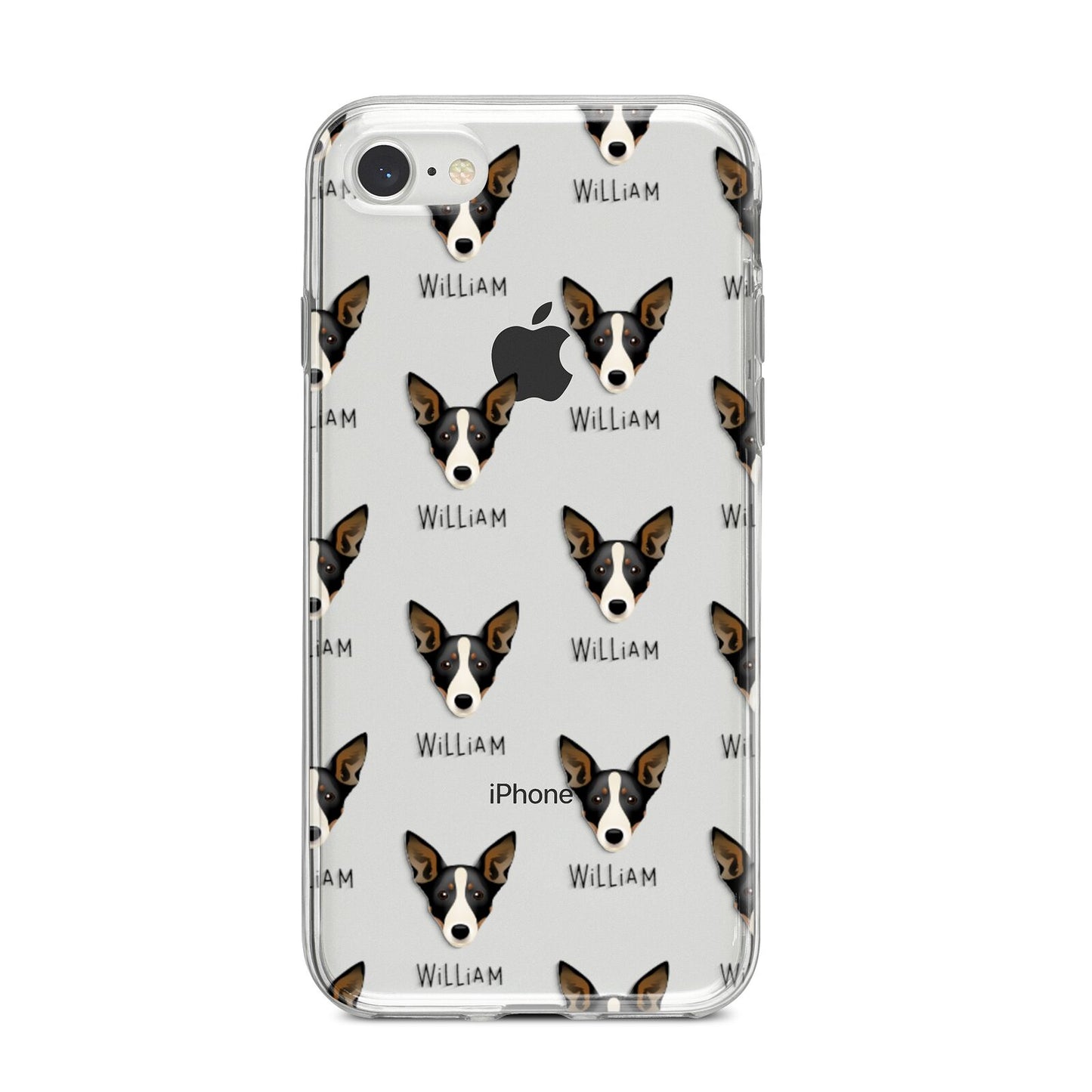 Lancashire Heeler Icon with Name iPhone 8 Bumper Case on Silver iPhone
