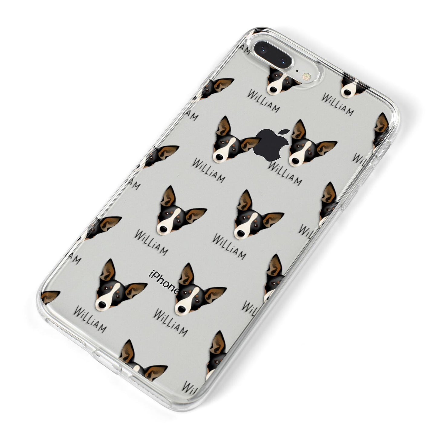 Lancashire Heeler Icon with Name iPhone 8 Plus Bumper Case on Silver iPhone Alternative Image