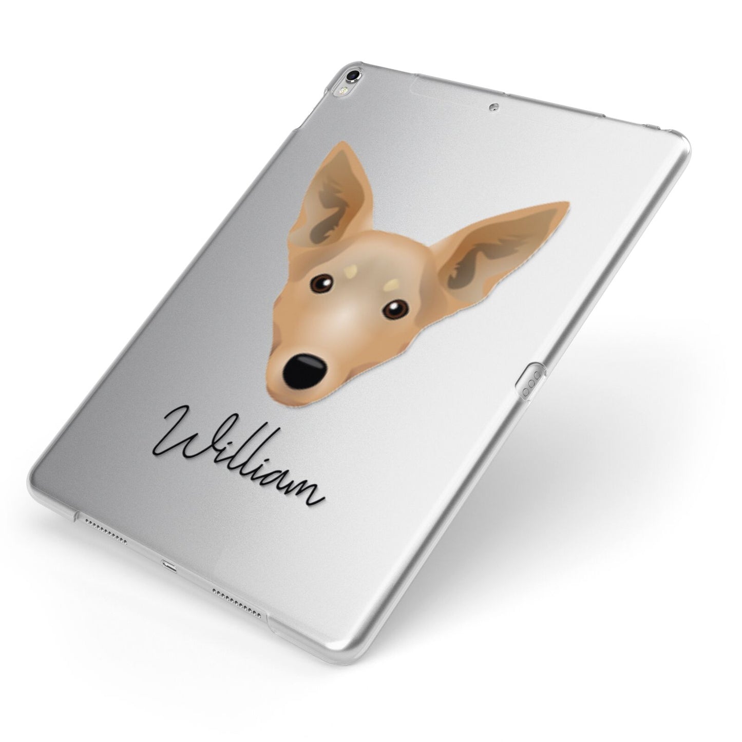 Lancashire Heeler Personalised Apple iPad Case on Silver iPad Side View