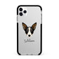 Lancashire Heeler Personalised Apple iPhone 11 Pro Max in Silver with Black Impact Case
