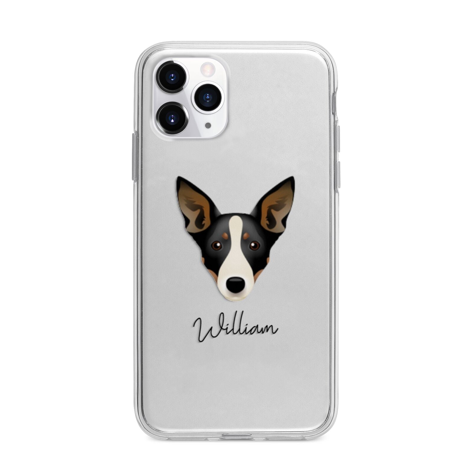 Lancashire Heeler Personalised Apple iPhone 11 Pro in Silver with Bumper Case