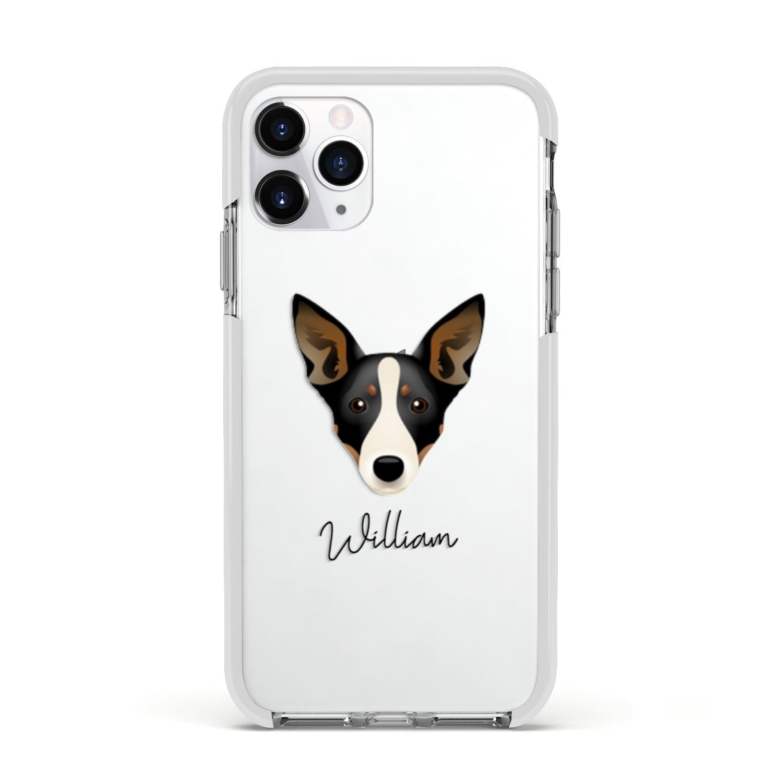 Lancashire Heeler Personalised Apple iPhone 11 Pro in Silver with White Impact Case