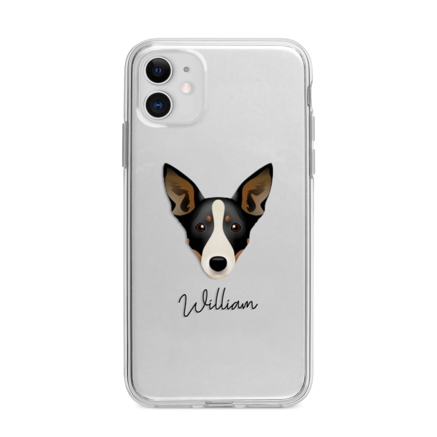 Lancashire Heeler Personalised Apple iPhone 11 in White with Bumper Case
