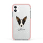 Lancashire Heeler Personalised Apple iPhone 11 in White with Pink Impact Case