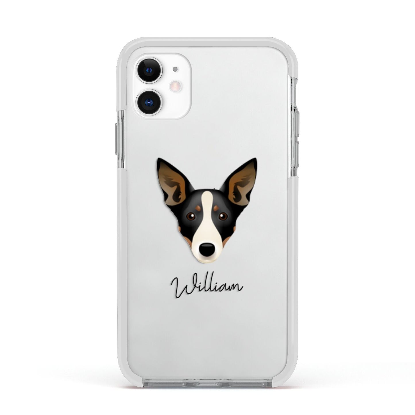 Lancashire Heeler Personalised Apple iPhone 11 in White with White Impact Case