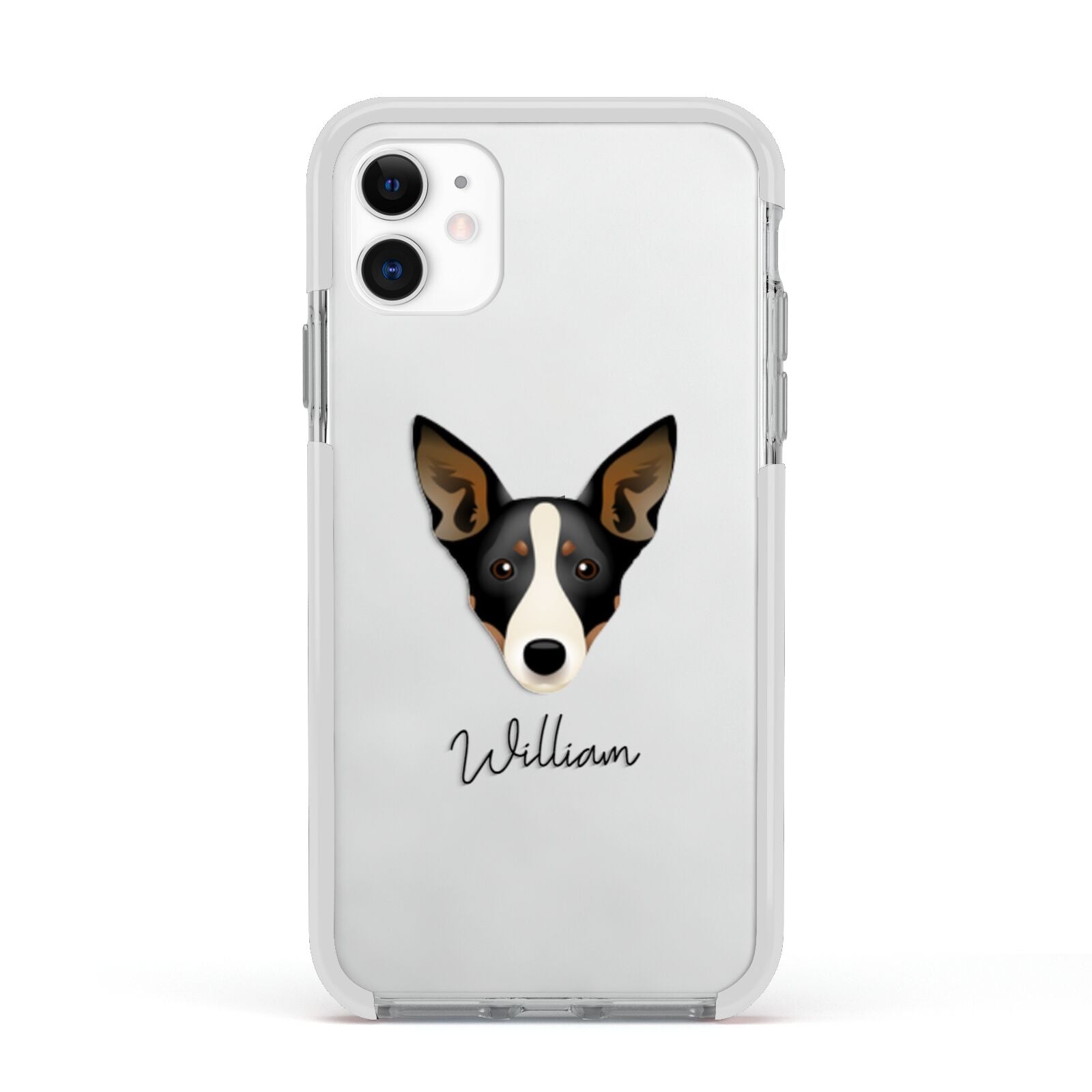 Lancashire Heeler Personalised Apple iPhone 11 in White with White Impact Case
