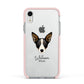 Lancashire Heeler Personalised Apple iPhone XR Impact Case Pink Edge on Silver Phone