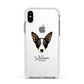 Lancashire Heeler Personalised Apple iPhone Xs Impact Case White Edge on Silver Phone
