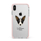 Lancashire Heeler Personalised Apple iPhone Xs Max Impact Case Pink Edge on Silver Phone