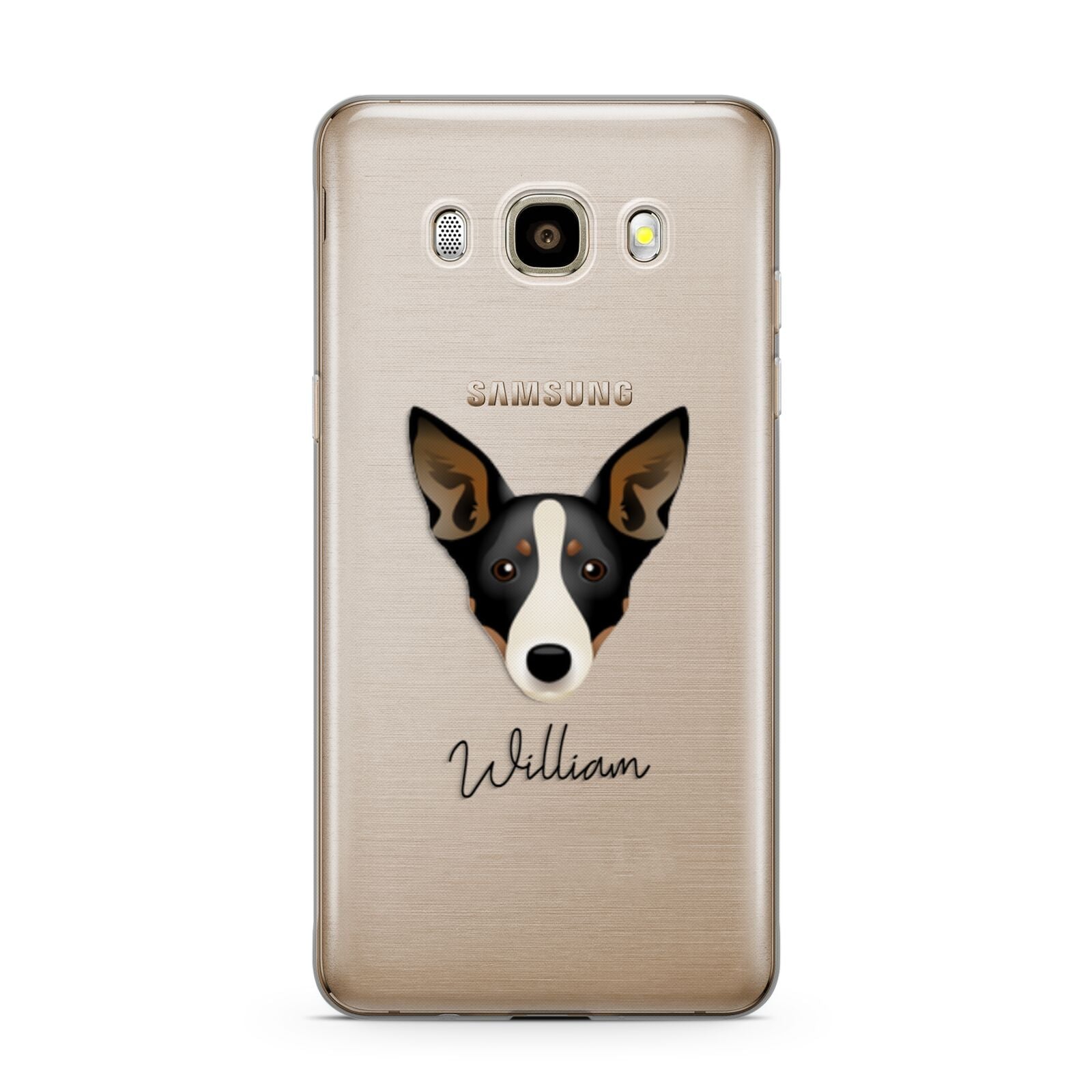 Lancashire Heeler Personalised Samsung Galaxy J7 2016 Case on gold phone