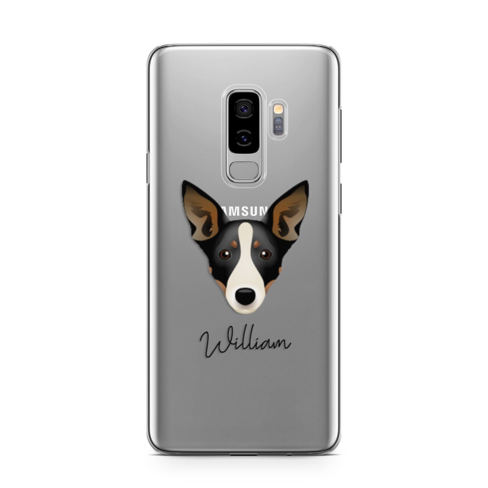 Lancashire Heeler Personalised Samsung Galaxy S9 Plus Case on Silver phone