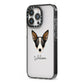 Lancashire Heeler Personalised iPhone 13 Pro Black Impact Case Side Angle on Silver phone
