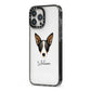 Lancashire Heeler Personalised iPhone 13 Pro Max Black Impact Case Side Angle on Silver phone